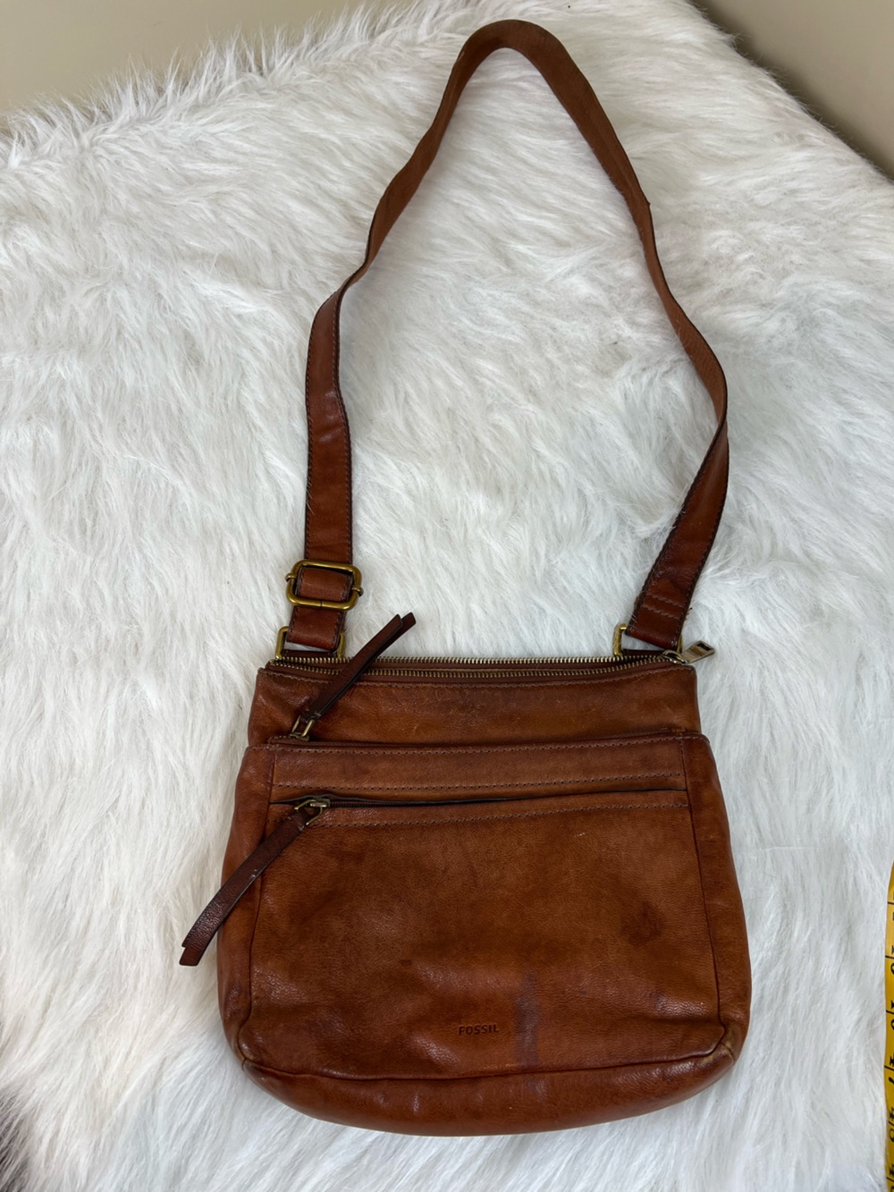 Fossil Leather Crossbody Bag in Brown - Classic Bag